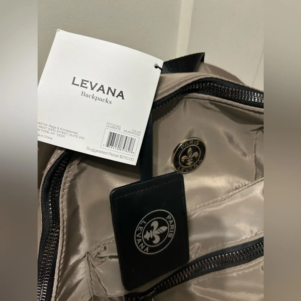 Paris‎ Levana taupe black Backpack w/ Laptop Sleeve Palisade Collection